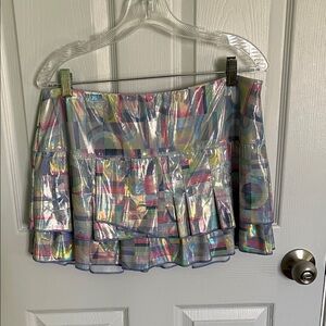 Lucky in Love Holographic Tennis Skirt